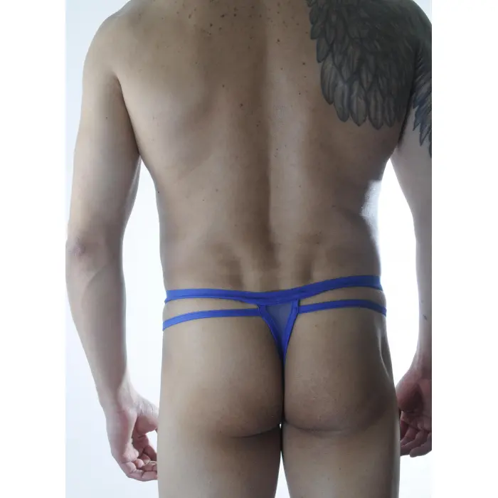 LYYN Erkek Mavi Tül Fantezi Tanga İç Çamaşırı