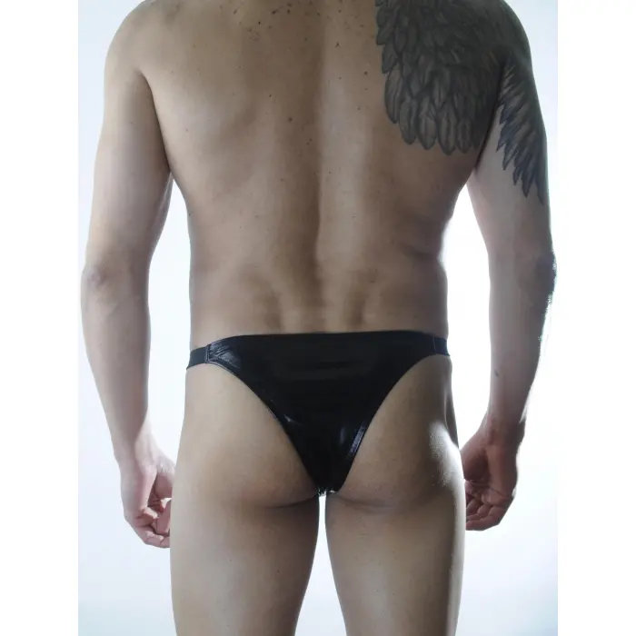 LYYN Erkek Siyah Lame Brazillian Slip İç Çamaşırı