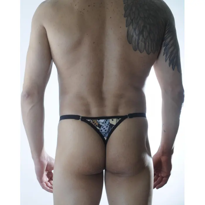 LYYN Erkek Zar Desenli Metalli Tanga İç Giyim