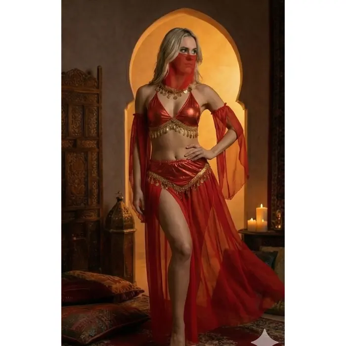 LYYN Kadı Kaliteli Peçeli Seksi Dansöz Kostümü Erotik Çekici Çengi Fantezi Oryantal Asena Kıyafeti