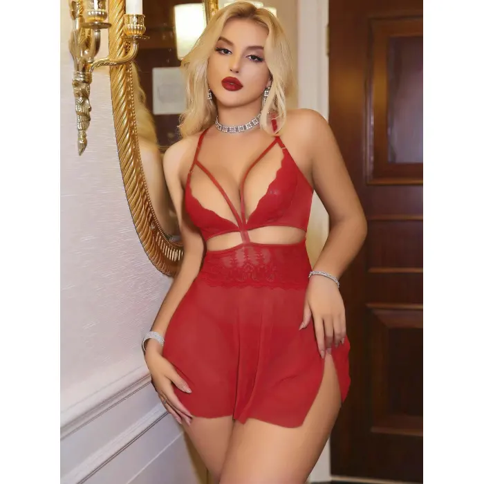 LYYN Kadın Kırmızı Tül Fantezi Kostüm 2181