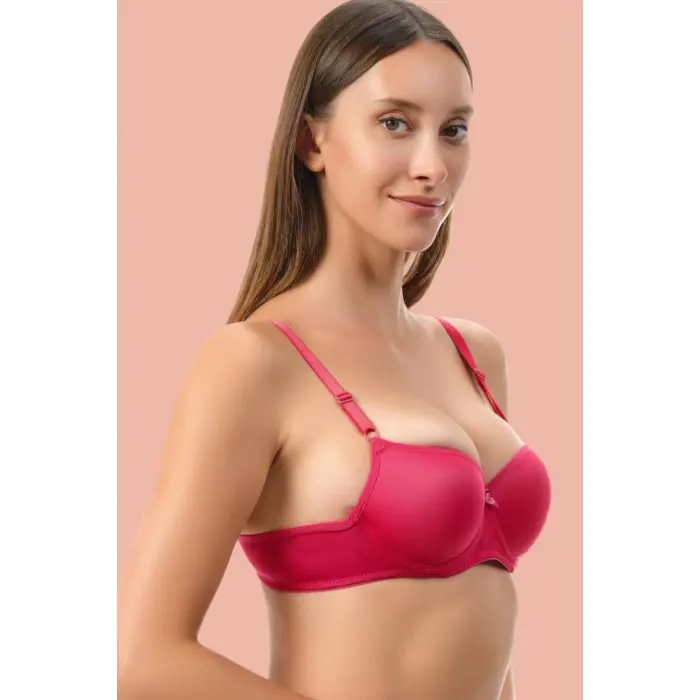 LYYN Kırmızı Dolgusuz Mikro Tek Sütyen