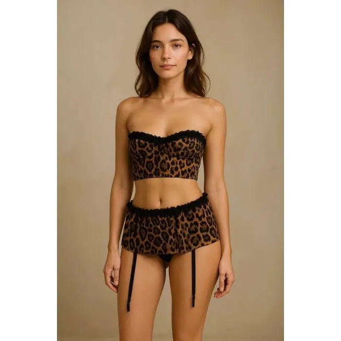 LYYN Leopar Desenli Mini Etek