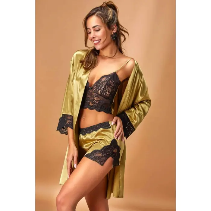 LYYN Nurteks 3509  3 Lü Tk Gecelik