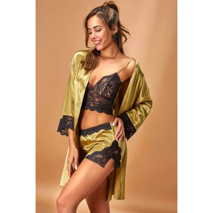 LYYN Nurteks 3509  3 Lü Tk Gecelik