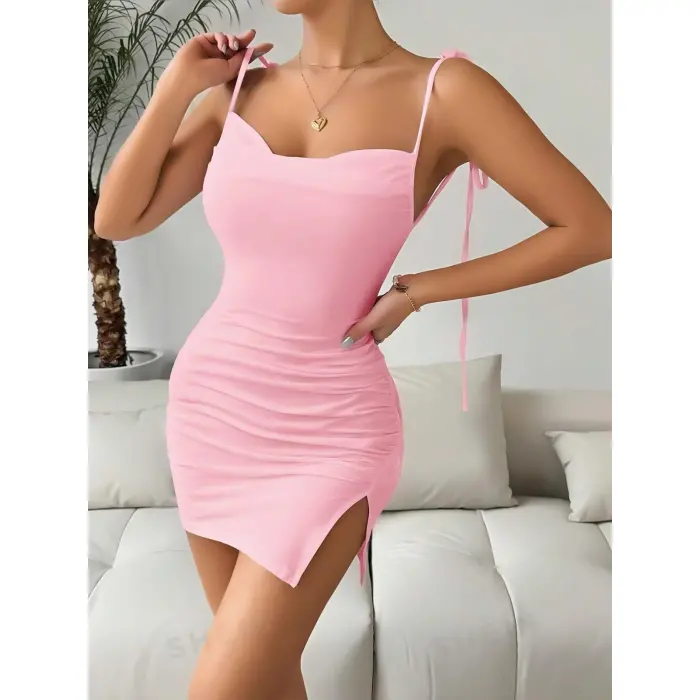 LYYN Pembe Fantezi Clup Elbisesi 6675