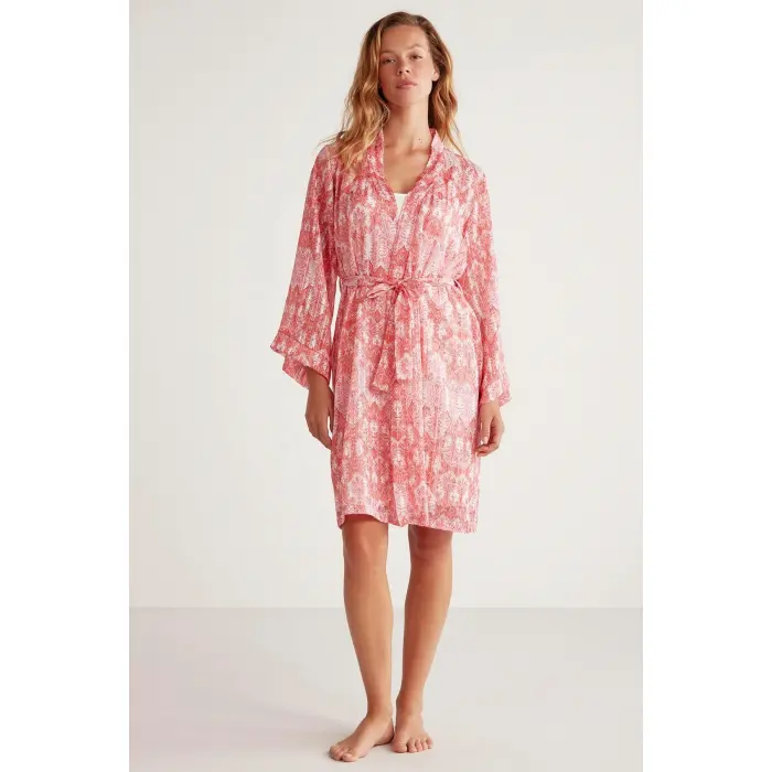 LYYN Penye Mood Desenli Sabahlık Takım