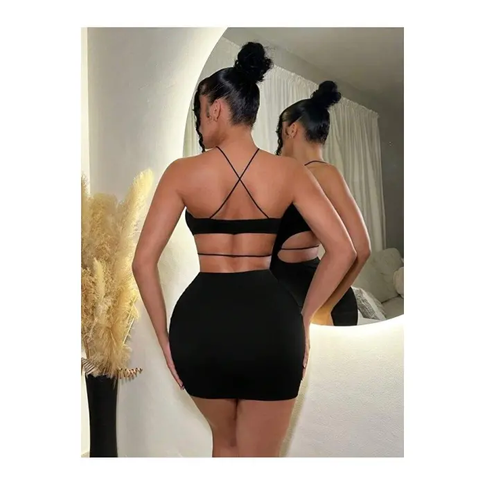 LYYN Siyah Fantezi Elbise 5086