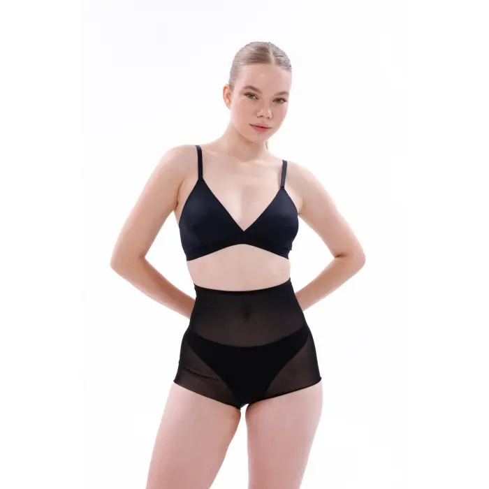 LYYN SİYAH MI EMAY 2706 Lazer Tül Slip Hayalet Korse