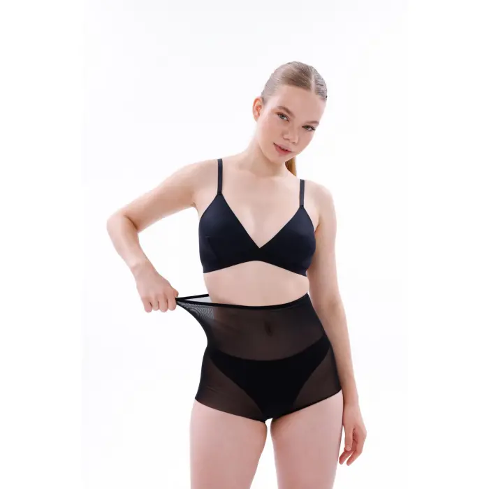 LYYN SİYAH MI EMAY 2706 Lazer Tül Slip Hayalet Korse