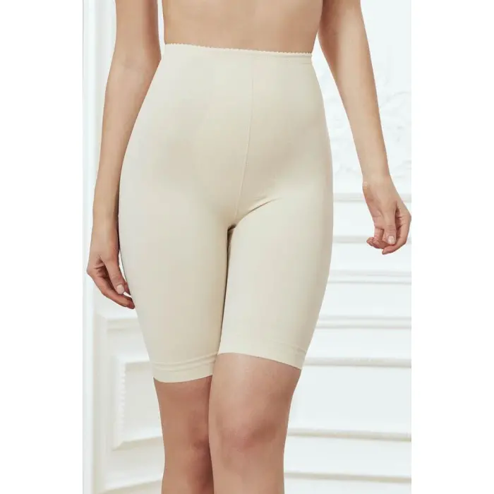 LYYN Toparlayıcı Bel Ve Bacak İnceltici Dikişli Uzun Paçalı Orta Bel Sıkı Şort Korse