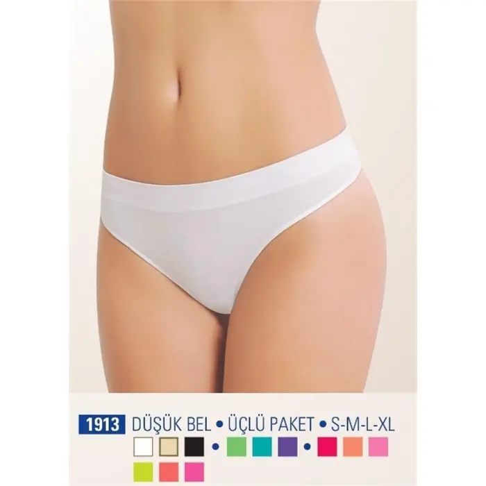 Nbb 1913 Düşük Bel Üçlü Paket Dikişsiz