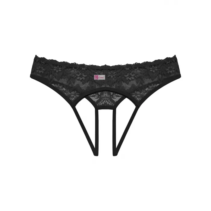 Özel Bölgesi Açık Kadın Siyah Fantazi Külot