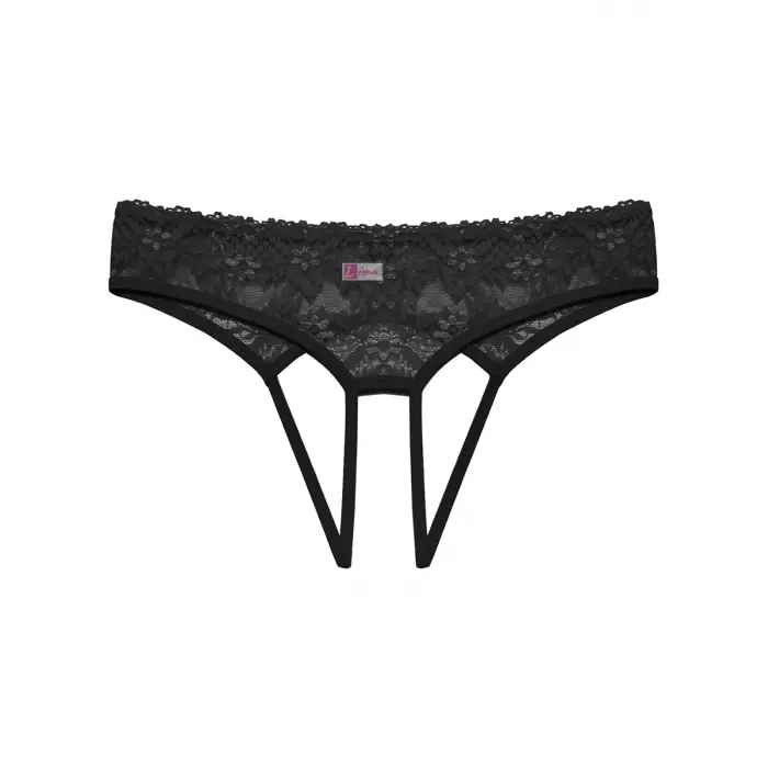 Özel Bölgesi Açık Kadın Siyah Fantazi Külot