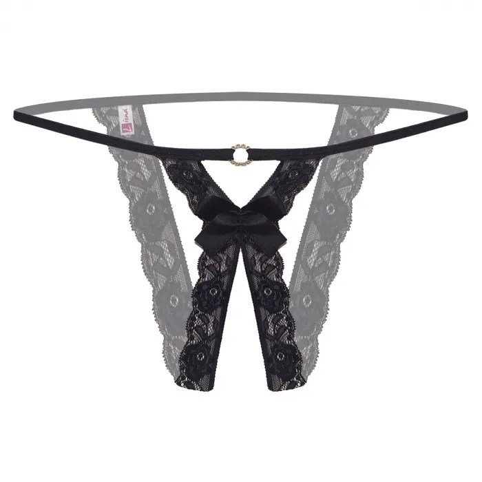 Özel Bölgesi Açık Taşlı Dantelli Fantezi Külot