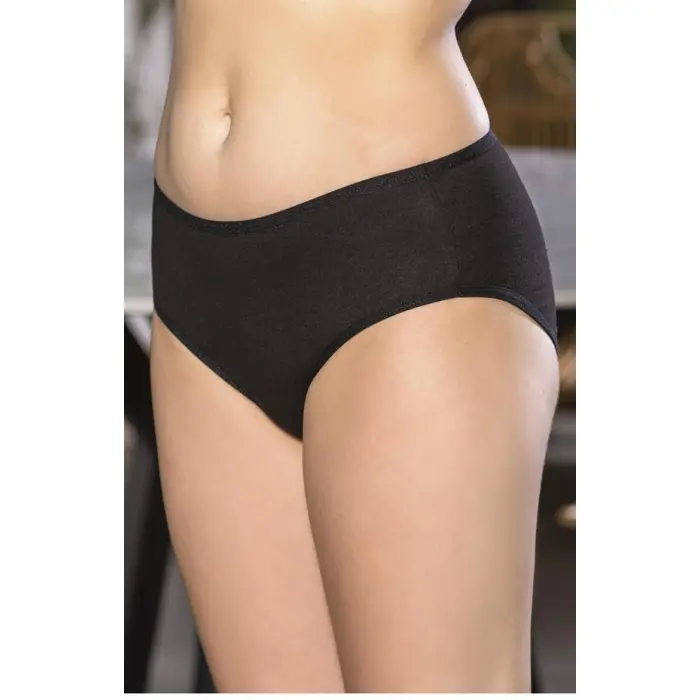PAMUKLU YÜKSEK BEL SLİP KÜLOT SİYAH (MGP2966)