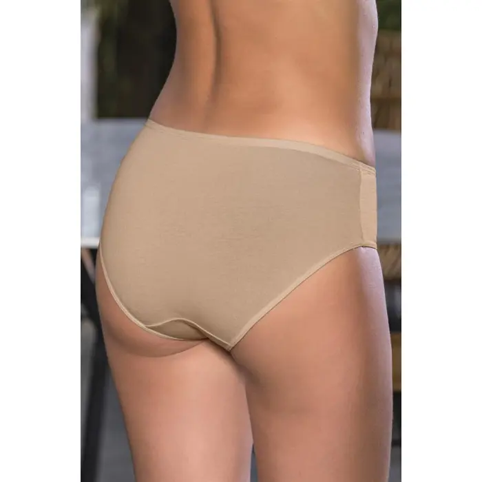 PAMUKLU YÜKSEK BEL SLİP KÜLOT TEN (MGP2966)