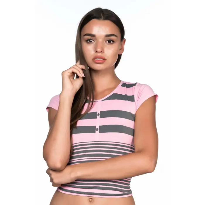 PEMBE GRİ MI Emay 5026 Soft Seamless T Shirt
