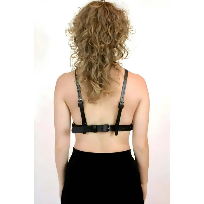 Şık Deri Göğüs Kemer Ve Çivili Tasma - Brf1299