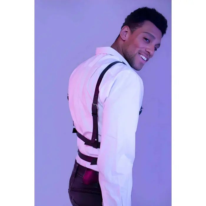 Şık Erkek  Deri Göğüs Harness - Brfm40