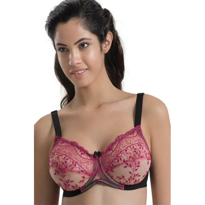 SİYAH BORDO MI Emay 148 C Balenli Toparlayıcı Sütyen