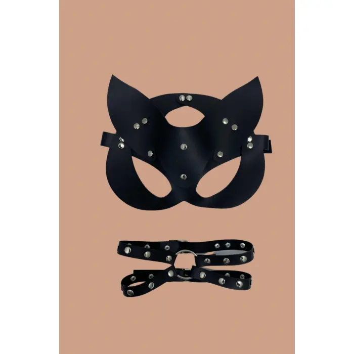 Siyah Maske Ve Siyah Çiftli Tasma 2 Li Set 800240