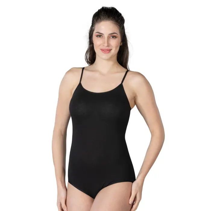 SİYAH MI Emay 1415 Modal Cotton Çıtçıtlı İnce Askılı Body