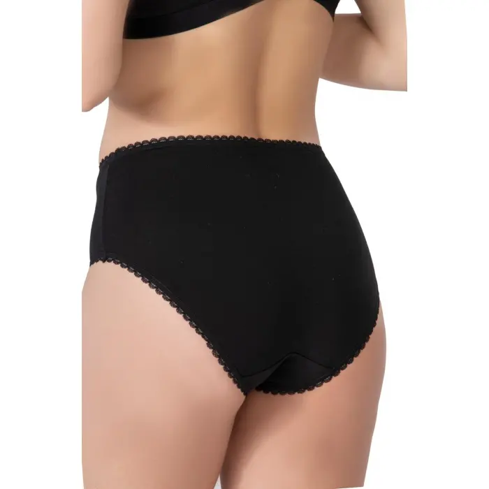 SİYAH MI Emay 1445 Modal Cotton Yüksekbel Dantelli Külot