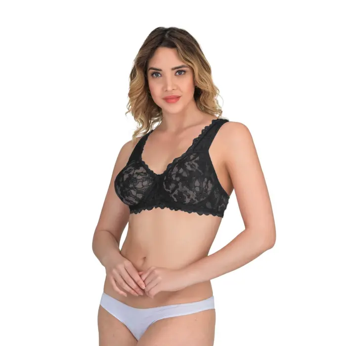 SİYAH MI Emay 178 B Balenli Dantelli Sütyen