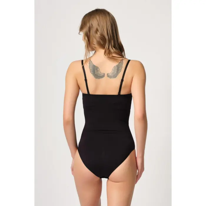 SİYAH MI Emay 2043 Göğsü Açık Agraflı Body Korse