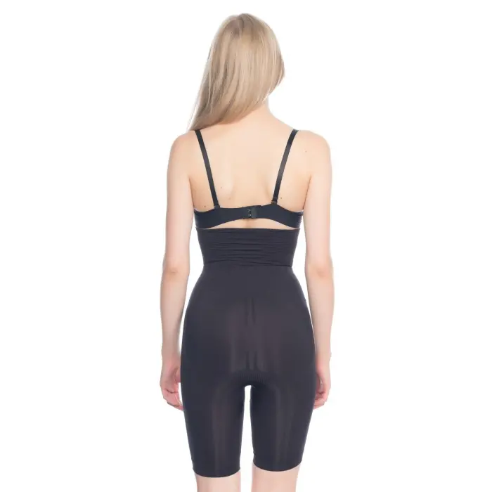 SİYAH MI Emay 2074 Yüksek Bel Desenli Double Uzun Paça Korse