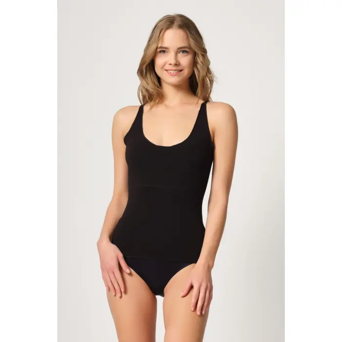 SİYAH MI Emay 2815 Double Cotton Korse Atlet