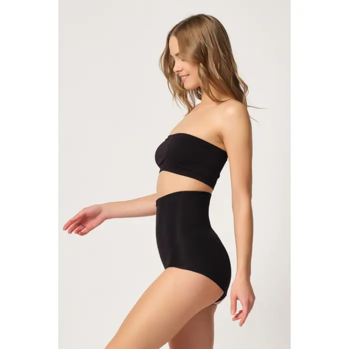 SİYAH MI Emay 2920 Yüksek Bel Karın Desteklı Slip Lazer Korse