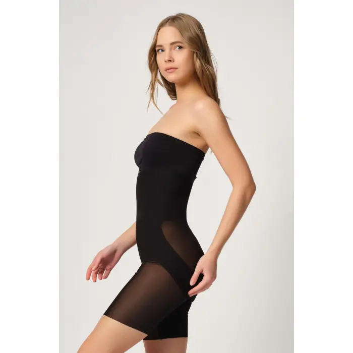 SİYAH MI Emay 2929 Double Tül Paçalı Lazer Korse