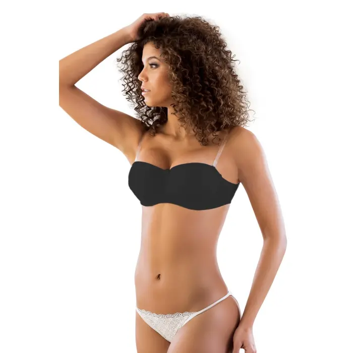 SİYAH MI Emay 702 Şeffaf Askılı Push-Up Sütyen