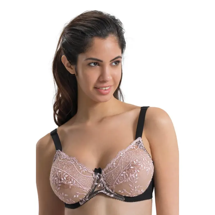 SİYAH-PEMBE MI Emay 148 C Balenli Toparlayıcı Sütyen