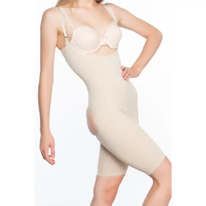 TEN MI Emay 2038 Popo ve Göğsü Açık Paçalı Boy Korse