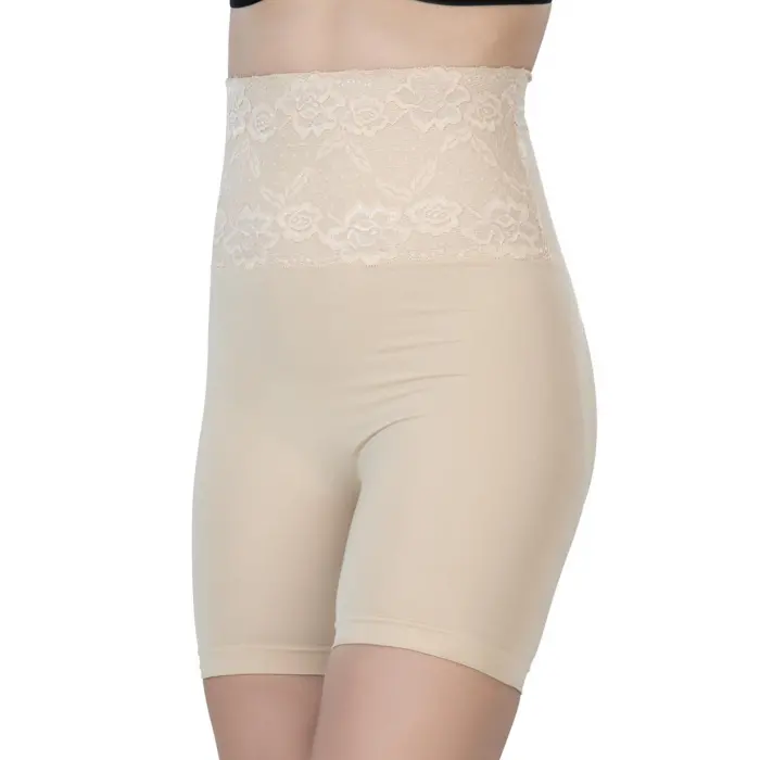 TEN MI Emay 2091 Önü Dantelli Yüksek Bel Boxer Korse