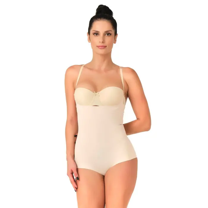 TEN MI Emay 2723 Lazer Kesim Göğsü Açık Slip Korse