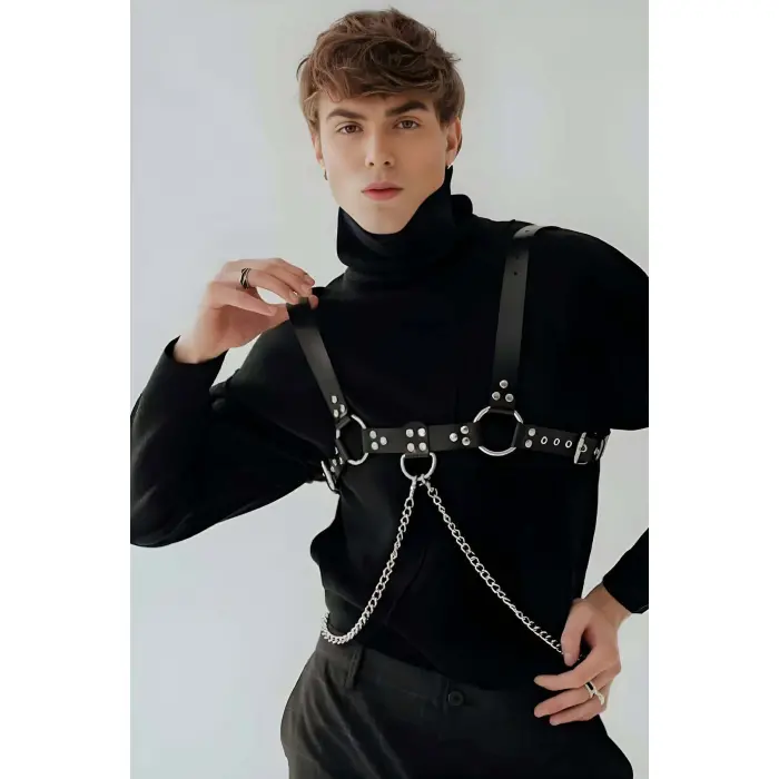 Zincir Ve Halka Detaylı Şık Erkek  Kemer - Brfm109