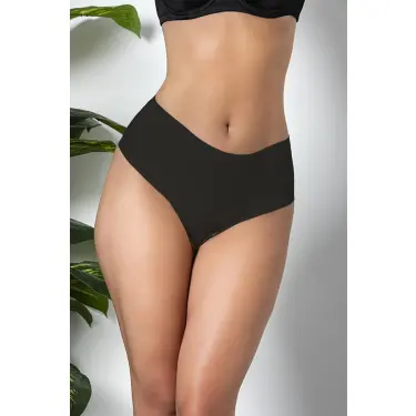3'LÜ PAKET DİKİŞSİZ, İZ YAPMAZ, LAZER KESİM, YÜKSEK BEL SLİP KÜLOT SİYAH (MGP21263)