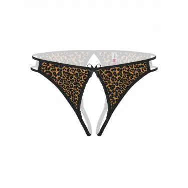 Ağı Açık Leopar Desenli Büyük Beden Fantazi Külot