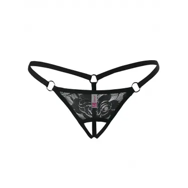 Ağı Açık Siyah Dantelli Fantezi İç Çamaşırı G String