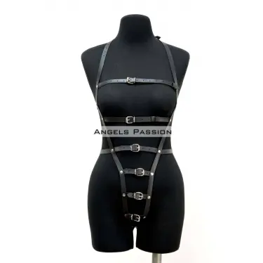 Ağı Bölgesi Açık Deri Fantezi Giyim, Deri Deri Body Harness - Brf790