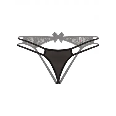 Arkası Açık Siyah Fantezi String Tanga