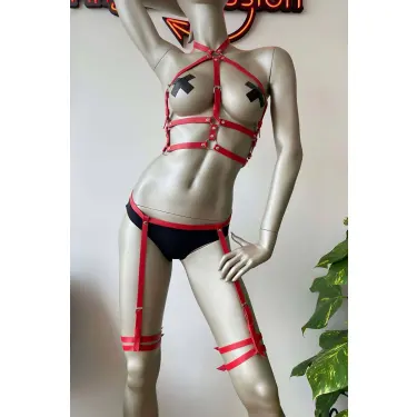 Ayarlanabilir Jartiyer Deri Harness Takım - Brf257