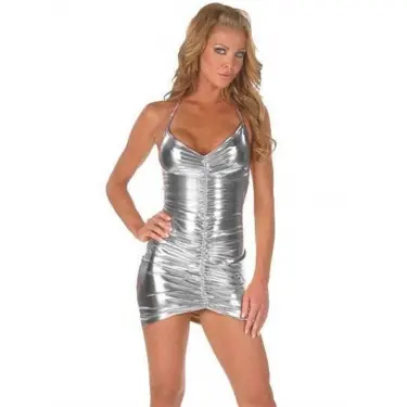 B060830 Önü Büzgülü Mini Elbise