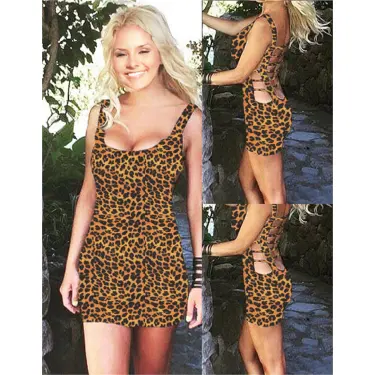 B101143 Özel Tasarım Sırt Dekolteli Mini Elbise