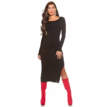 B101171 Uzun Kollu Yırbrfaçlı Kalem Elbise