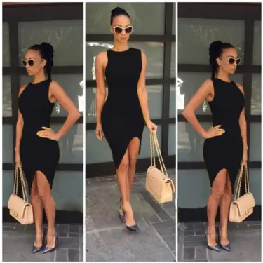 B101209 Asimetrik Kesim Elbise